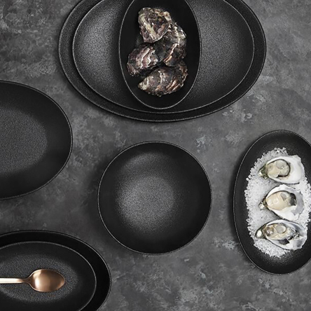 AX0208 Чаша овальна CAVIAR BLACK, порцелянова, 25 х 17 см, 900 мл - 2