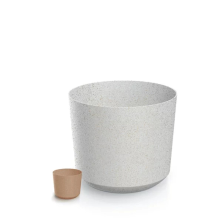 Горшок для цветов Prosperplast TUBO ECO WOOD 14.8х14.8х13см круглый белый (68358-449) - 2