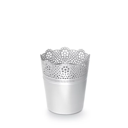 Горщик для квітів Prosperplast LACE 11.5х11.5х13см білий (78975-449) - 1