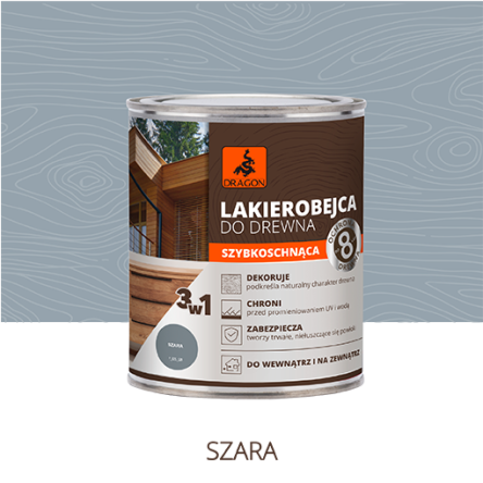 Лак-морилка для дерева 2.5л сірий (DRG-64004) - 1 Лак-морилка для дерева 2.5л сірий (DRG-64004) - 1