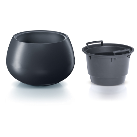 Горшок для цветов Prosperplast HEOS с вкладышем 44х27см антрацит (89236-433) - 1