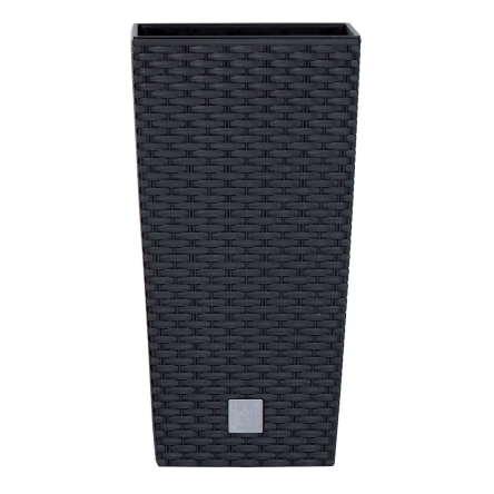 Горщик для квітів Prosperplast RATO квадратний високий зі вставкою 32.5х61см антрацит (77950-433) - 2