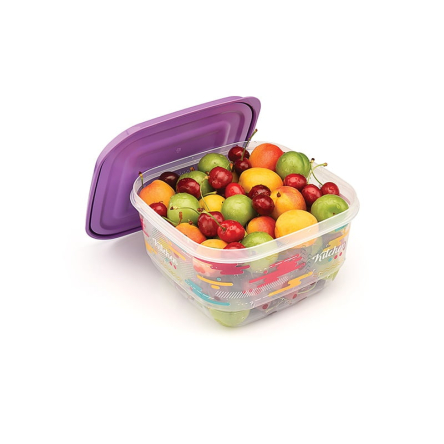 Емкость Uscan Plastic TRENDY квадратная 2.6л прозрачная с рисунком (UCS-94009) - 2