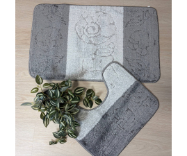 Набір килимків TM Bravira серія Silver (55х90, 45х55см) сірий Grey, поліпропілен (SLV201910)