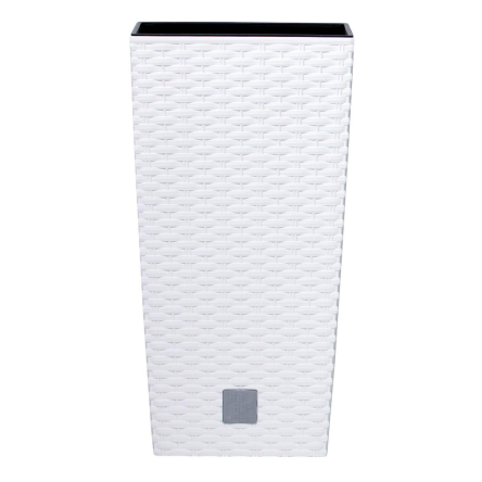 Горщик для квітів Prosperplast RATO квадратний високий зі вставкою 29х55см білий (79580-449) - 2