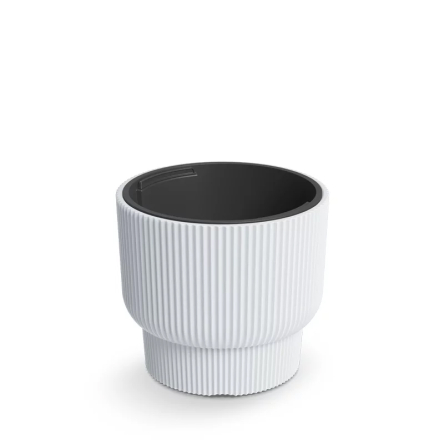 Горшок для цветов Prosperplast Milly 29.8х29.8х28.5см круглый на подставке белый (67778-449) - 1