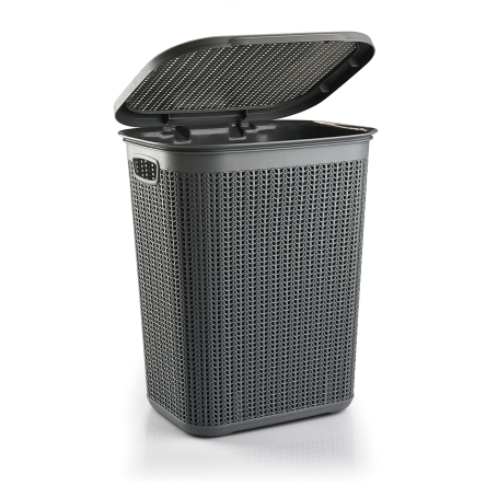 Кошик для білизни UCS із в'язаним дизайном 50л темно-сіра (UCS-40525192) - 1