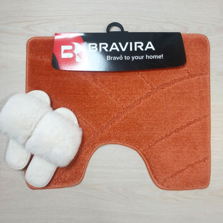 Килимок під унітаз TM Bravira серія Classik (50х60см) терракотовий-Brick, поліпропілен ( CLT201825-182) - 1