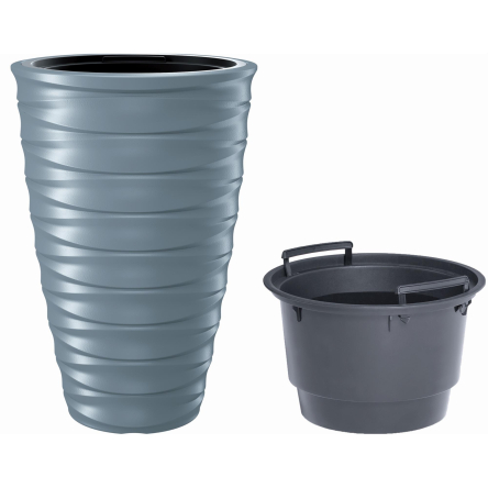 Горшок для цветов Prosperplast FREZE с вкладышем 38.3х38.3х58см светло-серый (63660-443) - 1