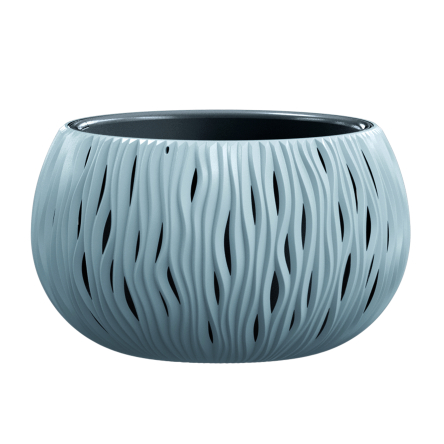 Горщик для квітів Prosperplast Sandy Bowl WS 37х37х23 круглий із вкладишем підвісний сірий (23179-405) - 3