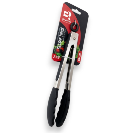 Щипці сервірувальні BRAVIRA 23см з нержавіючої сталі з TPR-покриттям, робоча частина-силікон (BR1230) - 2