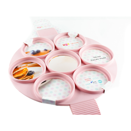 Форма силіконова MysSilicone для приготування оладок 7 осередків 24х40х1см рожева (MYS-41106) - 1