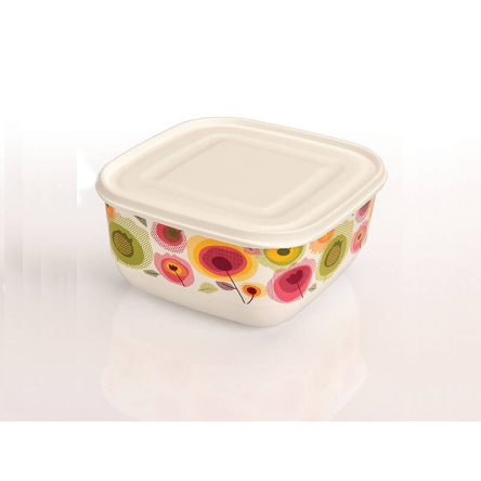 Ємність Uscan Plastic TRENDY квадратна 3.6л біла з малюнком (UCS-902001) - 1