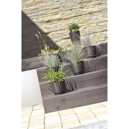 Горщик для квітів Prosperplast RATOLLA круглий 25х25х21.9см коричневий (70766-440) - 4