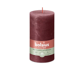 Свеча Рустик Bolsius SHIMMER столбик 13х6.8см нежный красный (BOL-647141)