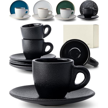 AX0354 Чашка для еспресо з блюдцем CAVIAR BLACK, порцеляна, діам. 12 см, 80 мл - 2