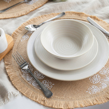 Набір плейсматів Creative Tops White Leaf, джут, діам. 41 см, 4 пр. - 4