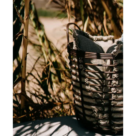 Корзина ажурная Prosperplast ZANZI ECO WOOD с ручками многофункциональная 43х46.3см кофейная (82128-4625) - 2