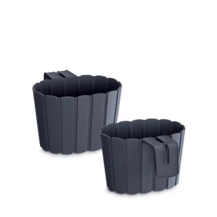 Горшок для цветов Prosperplast BOARDEE HOOK навесной 19.4х21х13см антрацит (25722-433) - 1