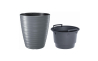 Горщик для квітів Prosperplast MAZE круглий із вкладишем 29.6х32.9см сірий (88710-405) - 1
