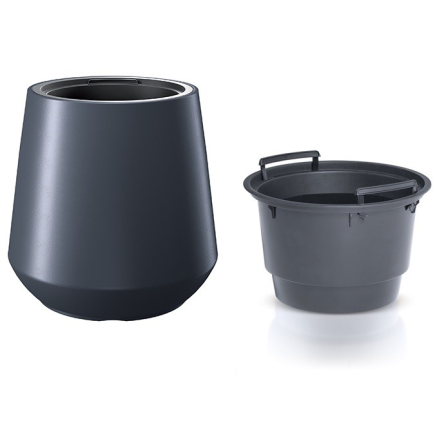 Горщик для квітів Prosperplast HEOS із вкладишем 44х44см антрацит (88932-433) - 1