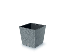 Горщик для квітів Prosperplast FURU 29.5х2.5х29см квадратний низький із вкладишем сірий (57482-422)