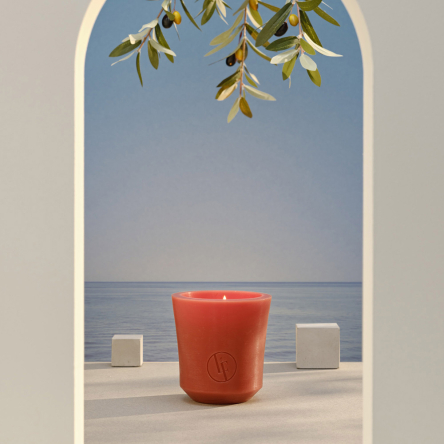 Свічка у свічнику з воску Bougies La Française, каштанова, 10 х 11 см, 160 г - 2