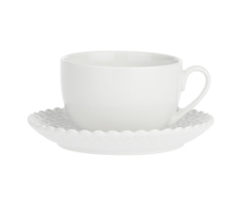 P002800027 Чашка большая с блюдцем La Porcellana Bianca MOMENTI, фарфор, 450 мл