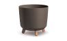 Горщик для квітів Prosperplast GRACIA TUBUS ECO WOOD 29.8х29.8х28.5см круглий на ніжках кавовий (70887-4625) - 1