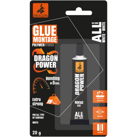 Клей гібридний білий POWER 20г (DRG-56160) - 1 Клей гібридний білий POWER 20г (DRG-56160) - 1