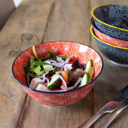 Набор мисок Kitchen Craft Red and Black Floral, керамика, диам. 15,5 см, 4 шт. - 2