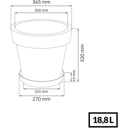 Горщик для квітів Prosperplast LOFLY 35х31см сірий (70714-405) - 2 Горщик для квітів Prosperplast LOFLY 35х31см сірий (70714-405) - 2