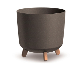 Горщик для квітів Prosperplast GRACIA TUBUS ECO WOOD 29.8х29.8х28.5см круглий на ніжках кавовий (70887-4625)