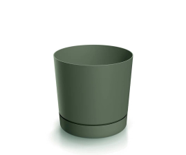 Горщик для квітів Prosperplast TUBO P 39х39х34.2см круглий із підставкою темно-зелений (69003-2411)