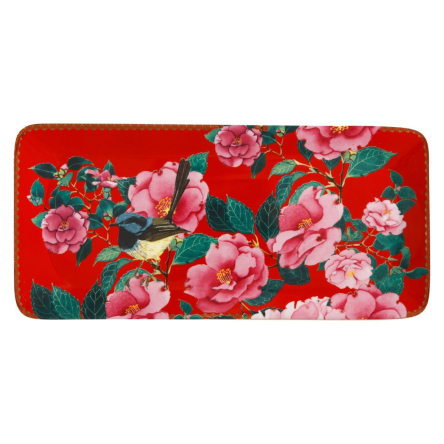 HV0175 Блюдо сервірувальне TEAS &amp; C`S Silk Road Cherry Red, порцелянове, 33 х 15,5 см - 1