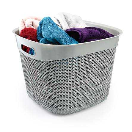 Кошик UCS DROP DESIGN квадратний 36л сірий металік (UCS-169008.2) - 1 Кошик UCS DROP DESIGN квадратний 36л сірий металік (UCS-169008.2) - 1