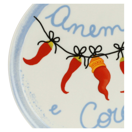 Блюдо для піци кругле Rose&amp;Tulipani Milano AUMM ANEMA E CORE, порцеляна, діам. 31 см - 2