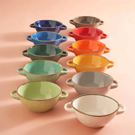 Миска для супа з ручками Rose&amp;Tulipani Milano CONCERTO OCRA, керамограніт, охра, 600 мл - 2