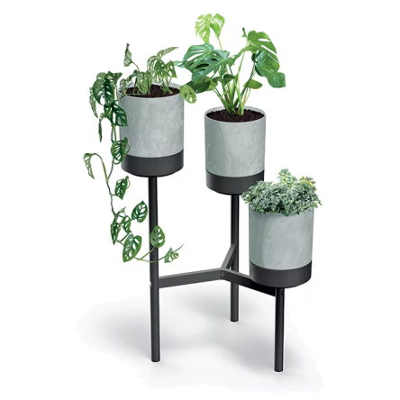 Підставка для квітів Prosperplast з 3-ма сірими горщиками, 54х49х80.5см (69478-422) - 3 Підставка для квітів Prosperplast з 3-ма сірими горщиками, 54х49х80.5см (69478-422) - 3