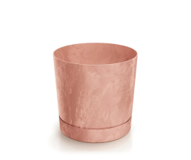 Горщик для квітів Prosperplast TUBO P BETON EFFECT 10.8х10.8х9.5см круглий з підставкою теракотовий (70658-624)