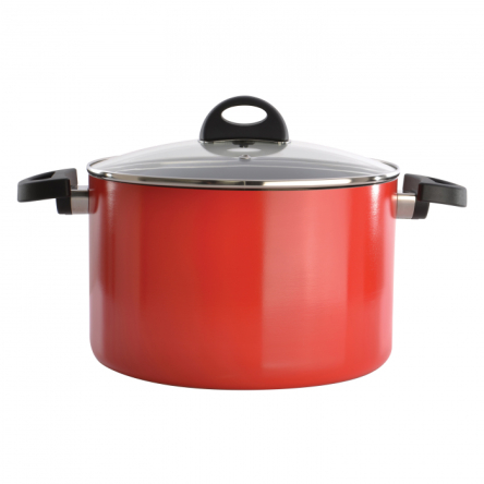 Кастрюля BergHOFF ECLIPSE с крышкой, краснаядиам.24см, 6.6л (3700115) - 1