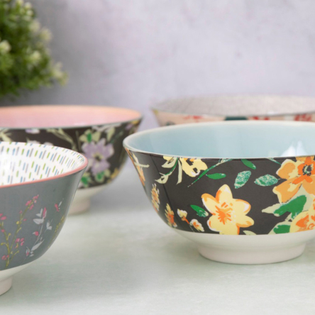 Набор мисок Kitchen Craft Boho Floral, керамика, диам. 15,5 см, 4 шт. - 3