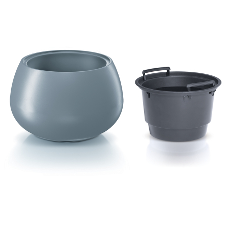 Горщик для квітів Prosperplast HEOS із вкладишем 44х27см світло-сірий (89236-443) - 1