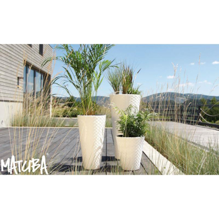 Горшок для цветов Prosperplast MATUBA высокий 30х55см с вкладышем белый (71369-449) - 2