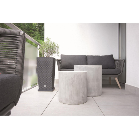 Горщик для квітів Prosperplast RATO квадратний високий зі вставкою 22.5х42см коричневий (77963-440) - 3