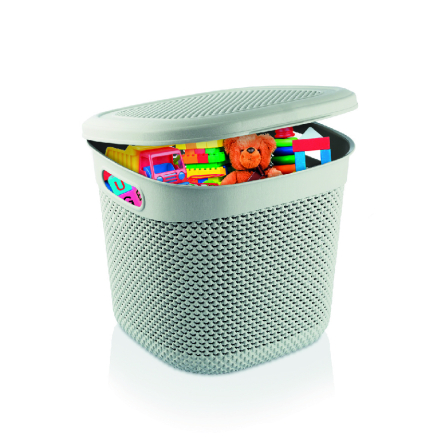 Кошик UCS DROP DESIGN квадратний з кришкою 36л сірий металік (UCS-116903.2) - 2