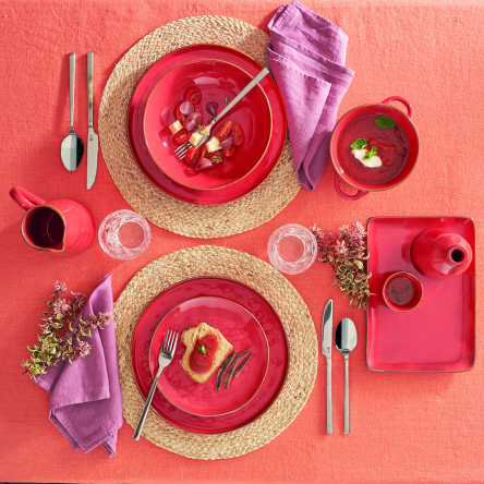 Блюдо сервировочное круглое Rose&amp;Tulipani Milano CONCERTO CORALLO, керамогранит, коралл, диам. 30 см - 5