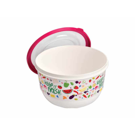 Емкость Uscan Plastic TRENDY круглая 2.6л белая с рисунком (UCS-41301) - 3 Емкость Uscan Plastic TRENDY круглая 2.6л белая с рисунком (UCS-41301) - 3