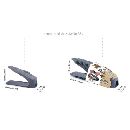Набір підставок для взуття Prosperplast SPACYSHOE. 30-38. 5шт антрацит (34526-433) - 2 Набір підставок для взуття Prosperplast SPACYSHOE. 30-38. 5шт антрацит (34526-433) - 2