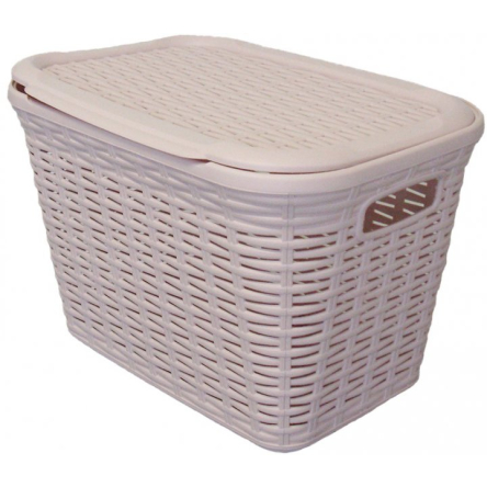 Кошик для зберігання UCS RATTAN прямокутний з кришкою 20л пудрово-рожевий (UCS-73008.1) - 1 Кошик для зберігання UCS RATTAN прямокутний з кришкою 20л пудрово-рожевий (UCS-73008.1) - 1